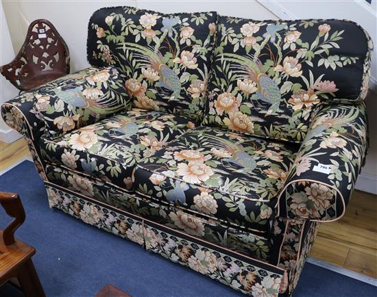 An upholstered settee, W.160cm